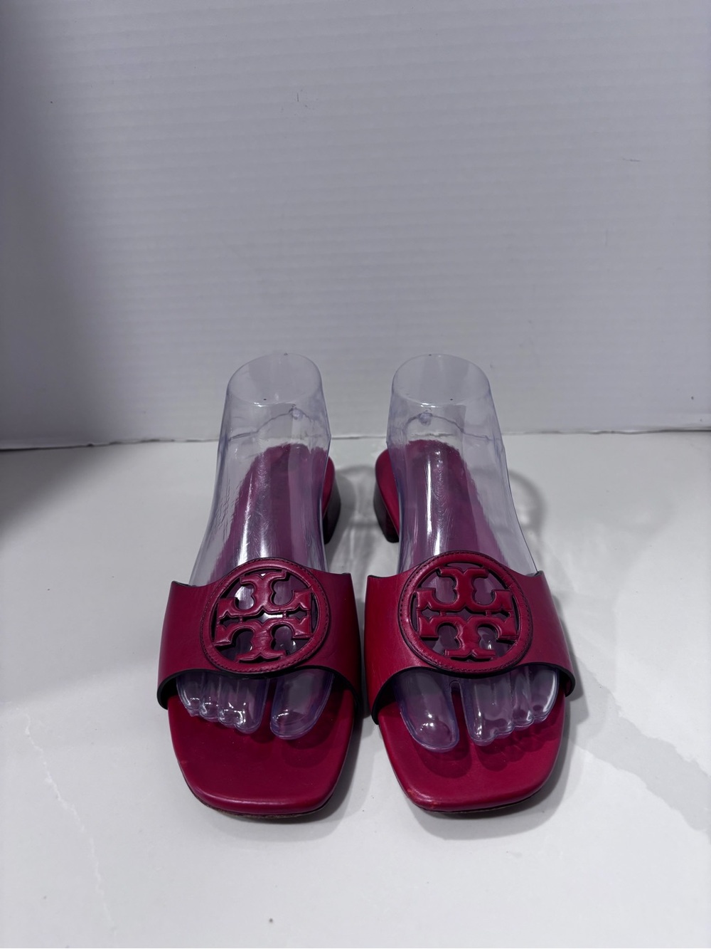 Tory Burch Bombe Miller Slide in Read Leather Size 8.5 M